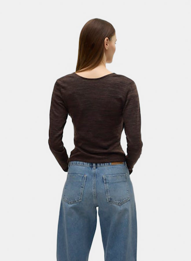 VERO MODA Womens Hela Longsleeve 2-Way Wrap Top Juniors - Image 4