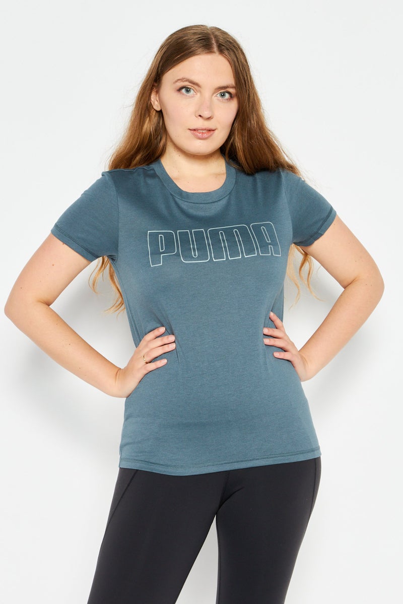 PUMA Women Sportswear Fit Short Sleeve Outdoor T-Shirt, Blue Combo - Image 1