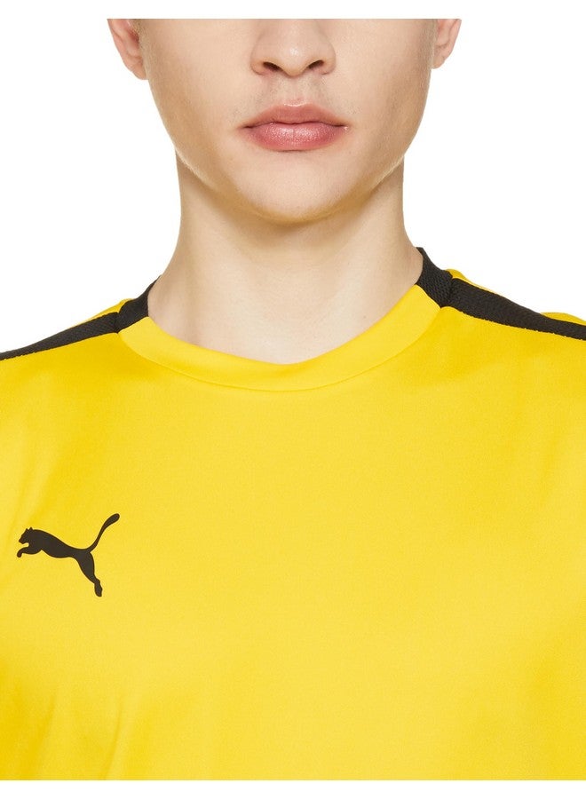 Puma Men's Solid Regular Fit T-Shirt (704917_Cyber Yellow-Black - Image 2