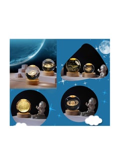 NNEWVANTE 3DSolar System Crystal Ball Night Light for Kids Glass Ball Night Lamp with Wood Base Fantasy Decor Crsytal Ball Gifts LED Galaxy Planet NightLights Brithday Gifts for Boys Girls (Saturn)  - Image 5