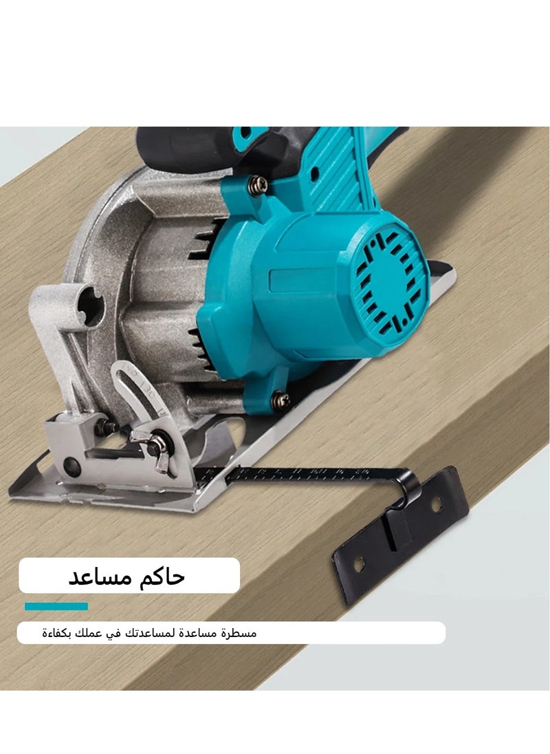 جيرزون - منشار دائري لاسلكي من GearZone، 1200 وات، 4.0 أمبير، 6500 دورة في الدقيقة، مع بطاريتين وشفرتي منشار، دليل يدوي، أقصى عمق قطع 32 مم - Image 1