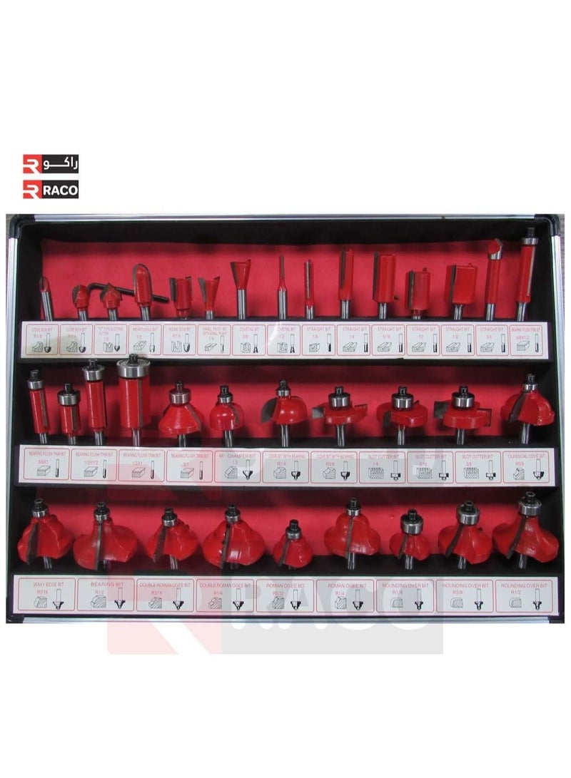 RACO RACO Professional Router Bit Set Tongue and Groove Wood Cutter 35-Pieces - Image 2