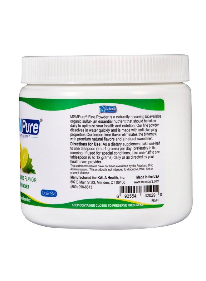 KALA HEALTH MSMPure Fast Dissolving Lemon Lime Flavored Fine MSM Powder Crystals - US-Sourced MSM for Joint Health, Skin Appearance, and Hair & Nail Support - 8.8 oz, Organic Sulfur - Image 2