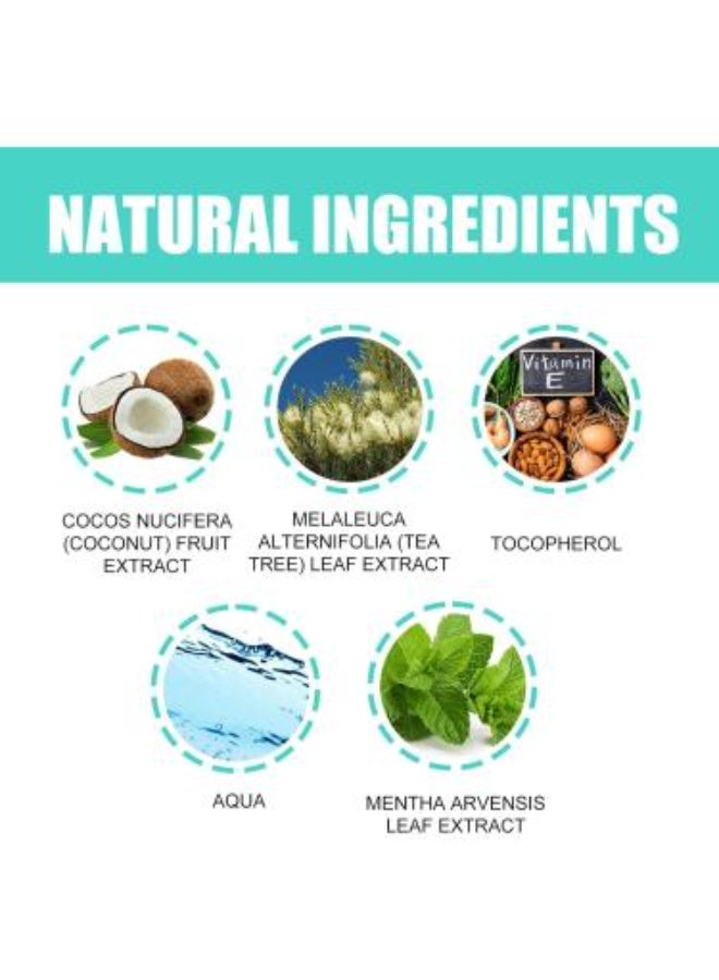 GuruNanda Healthy Gums Coconut + Mint Mouthwash 100ml With Stainless Steel Tongue Cleaner – Teeth Whitening - Image 4