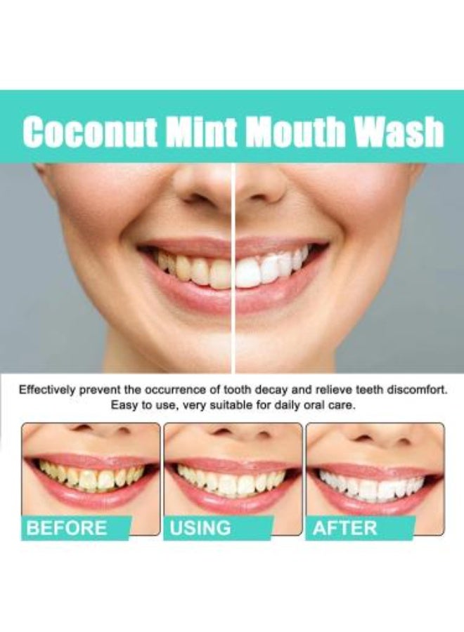 GuruNanda Healthy Gums Coconut + Mint Mouthwash 100ml With Stainless Steel Tongue Cleaner – Teeth Whitening - Image 5