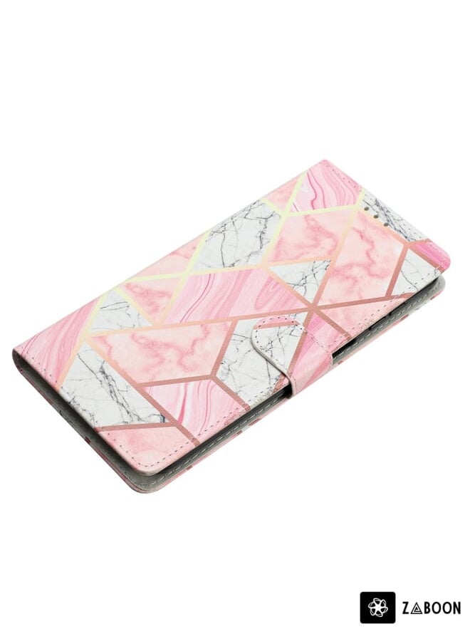 Green Tiger - For Motorola Moto G7 Power Colored Drawing Leather Phone Case(Pink Marble) - Image 1