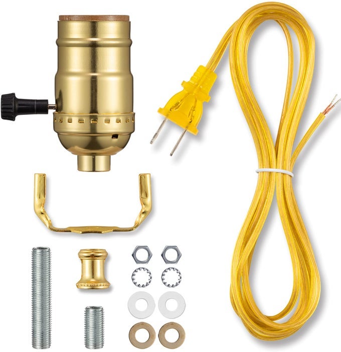 LAMP REWIRE KIT LAMP KITS FOR DO IT YOURSELF LAMP REPAIR KIT WITH 3WAY LAMP SOCKET AND ESSENTIAL HARDWARE 12 FT LAMP CORD REPLACEMENT LAMP REWIRING KIT FOR TABLE LAMPS AND FLOOR LAMPS GOLD