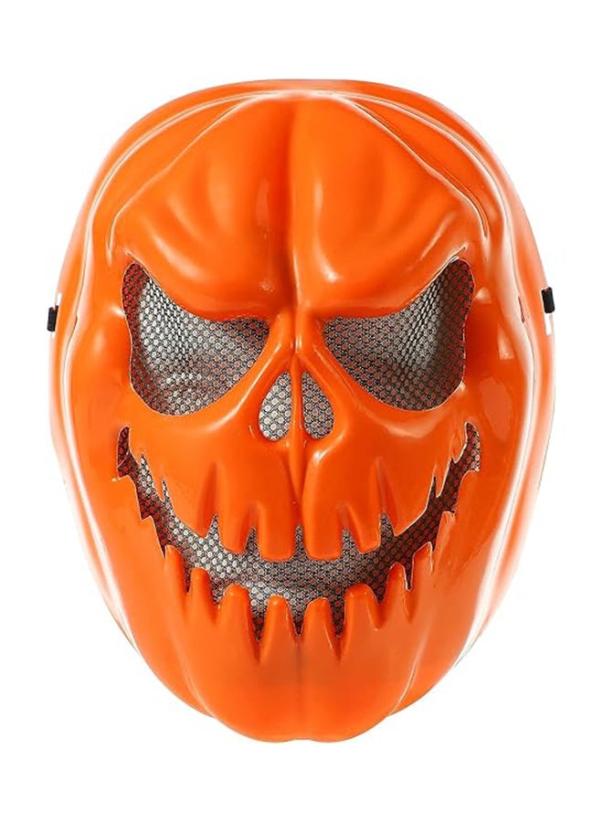 Brain Giggles BrainGiggles Scary Pumpkin Halloween Mask, Durable, Adjustable Full Face Halloween Costume Mask for Men & Women, Masquerade & Halloween Cosplay Party face cover for adults ,(Pumpkin Mask). - Image 1