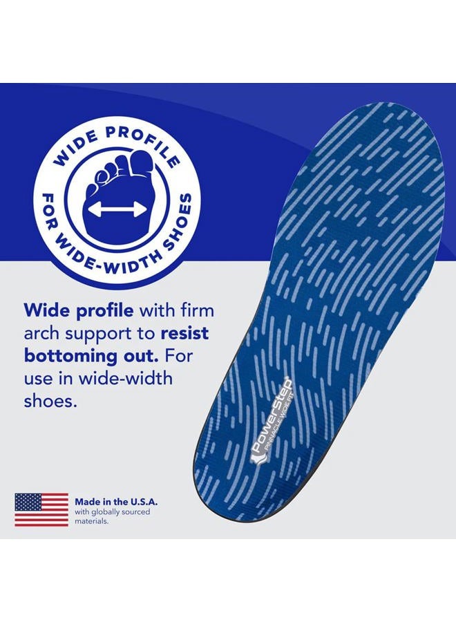 PowerStep Wide Fit Insoles, Designed for Wider Width Feet, Fits Widths 3E-6E, Normal Arch Inserts, Gray, Men's 10-10.5 / Women's 12 - Image 4
