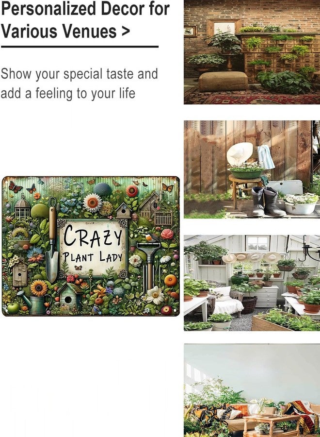Bestylez Garden Gifts Vintage Gardening Signs Crazy Plant Lady Tin Sign for Home Garden Greenhouse Living Room Bedroom Yard Outdoor Decor 8X12 Inch (3359) - Image 3