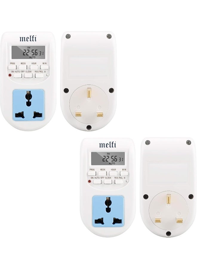 melfi Melfi Multi Functional Lcd Digital Timer Ac 220V-240V 10A Socket Timing Outlet Switch Uk Plug With Led Indicator (Digital Timer 2 Pcs)  - Image 1