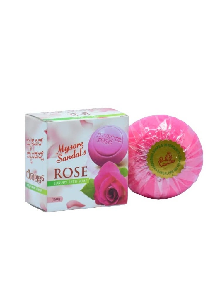 Mysore Sandals Rose Luxury Bath Soap 150g – Gentle Cleansing with Elegant Rose Fragrance - Image 3