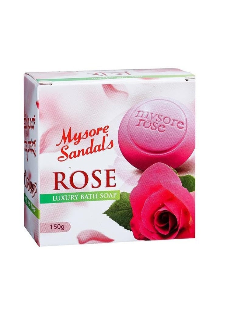 Mysore Sandals Rose Luxury Bath Soap 150g – Gentle Cleansing with Elegant Rose Fragrance - Image 2