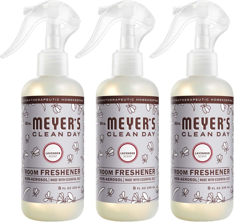 Mrs. Meyer's CLEAN DAY Room and Air Freshener Spray, Non-Aerosol Spray Bottle Infused with Essential Oils, Lavender, 8 Fl. Oz (Pack of 3) - Image 1