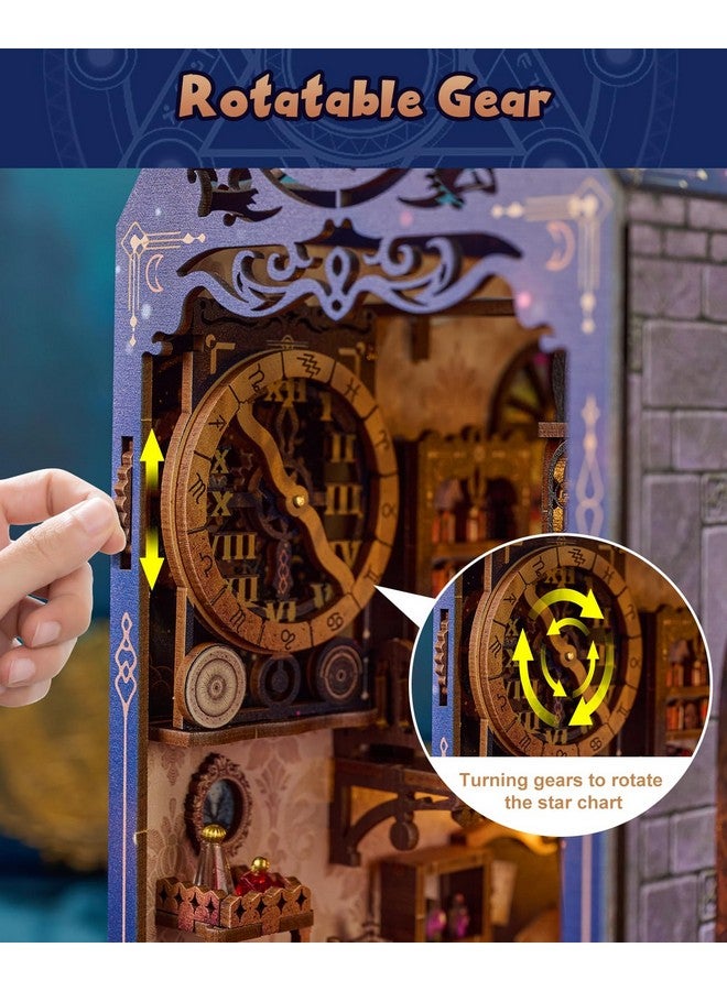 FLYNOVA DIY Book Nook Kit,Magic Dollhouse for Teens Adults to Build,3D Wooden Puzzle Miniature Toys with Lights,Booknook Bookend Bookshelf Thanksgiving Decor,Family Friends Christmas Birthday Gifts - Image 3