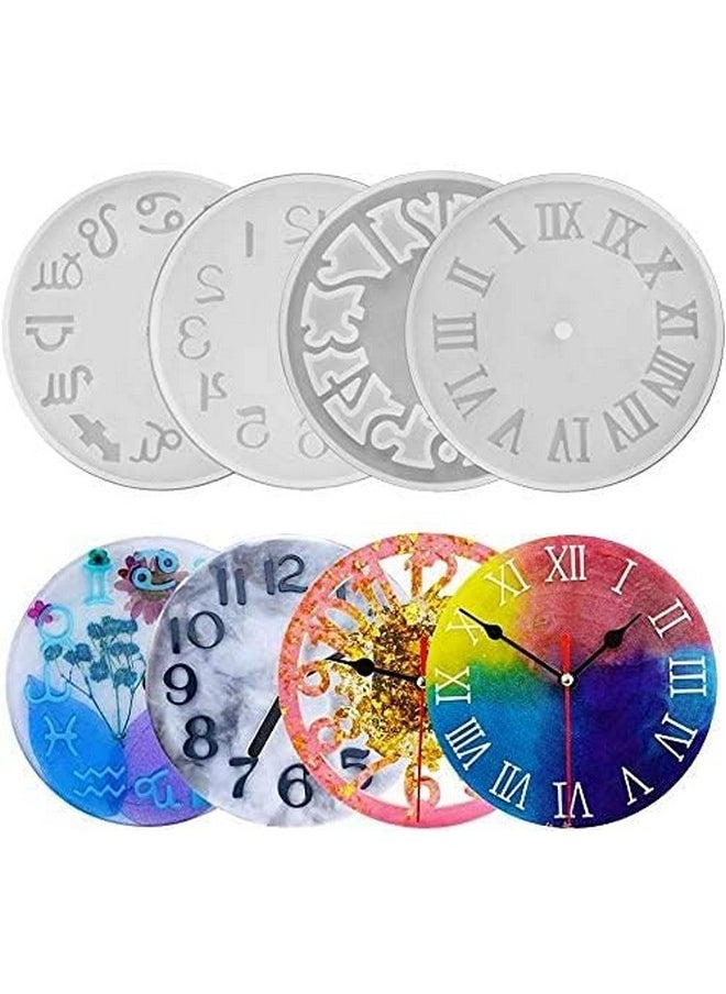KISSNOWY Kissnowy 4Pack of Clock Face Molds Silicone Mold by Resin Casting, for DIY Resin Crafts Home Wall Decoration 5.9 X 5.9inch  - Image 2