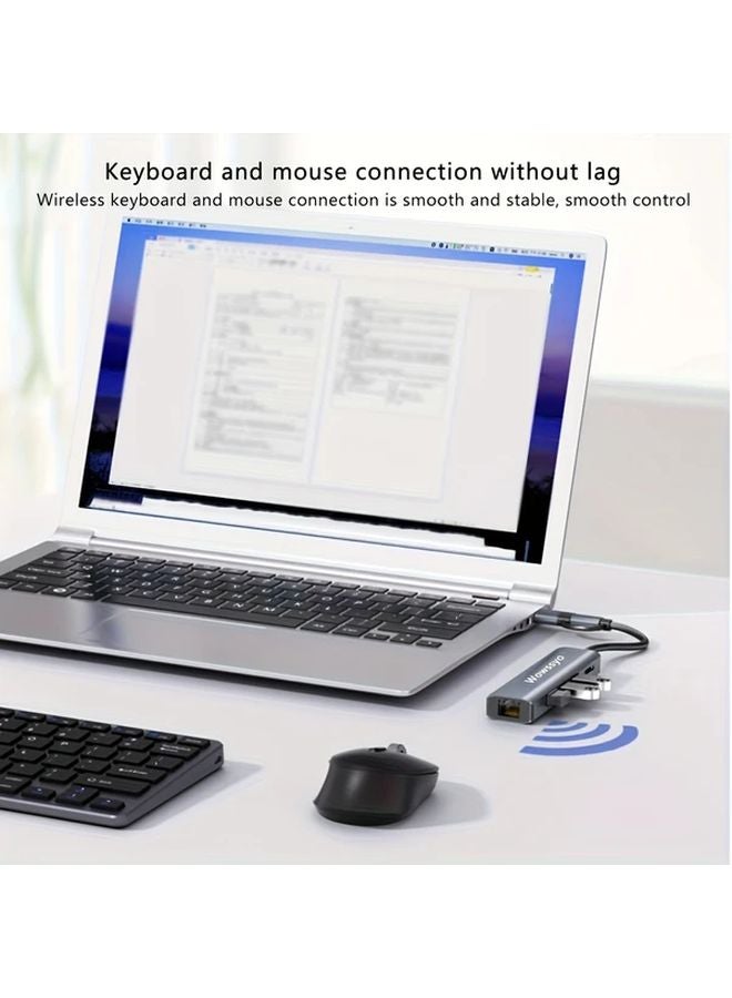 6 In 2 USB C Hub Adapter With 10Gbps Fast Transmission 2 USB 3 2 1 USB C 3 2 RJ45 1000M For Laptop Tablet Phone - Image 4