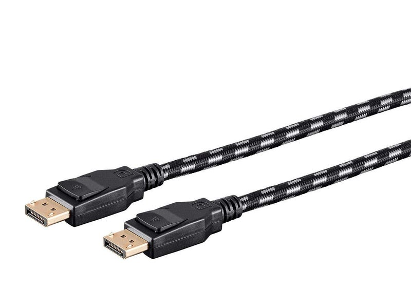 Monoprice Braided DisplayPort 1.4 Cable - 8K Capable for Graphic Design, Display Stream Compression Support, TV Walls and PC Gaming, 6 Feet, Gray - Image 1