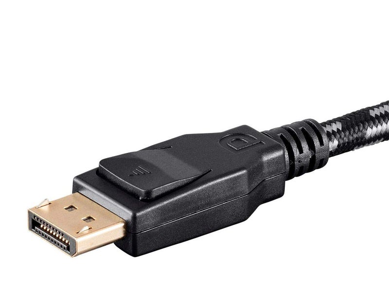 Monoprice Braided DisplayPort 1.4 Cable - 8K Capable for Graphic Design, Display Stream Compression Support, TV Walls and PC Gaming, 6 Feet, Gray - Image 3
