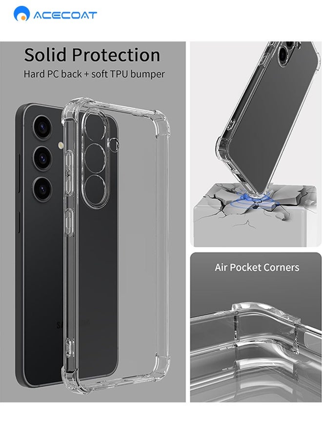 ACECOAT 2-In-1 Clear Case For Samsung Galaxy A16 5g With 1 Pack Tempered Glass Screen Protector And Ultra Clear Shockproof Case, Thin Slim Phone Cover Hard Back [Anti-Scratch] [Non-Yellowing]-Clear - Image 4