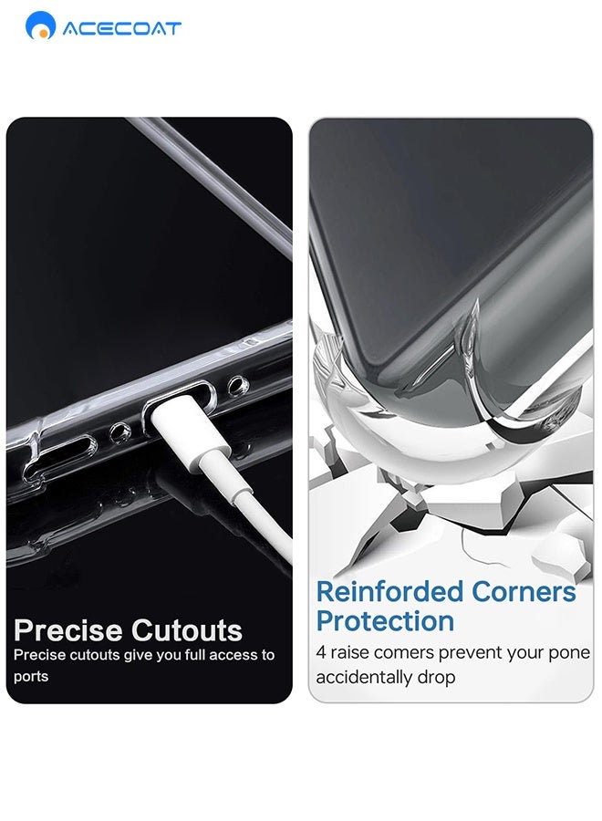 ACECOAT 2-In-1 Clear Case For Samsung Galaxy A16 5g With 1 Pack Tempered Glass Screen Protector And Ultra Clear Shockproof Case, Thin Slim Phone Cover Hard Back [Anti-Scratch] [Non-Yellowing]-Clear - Image 5