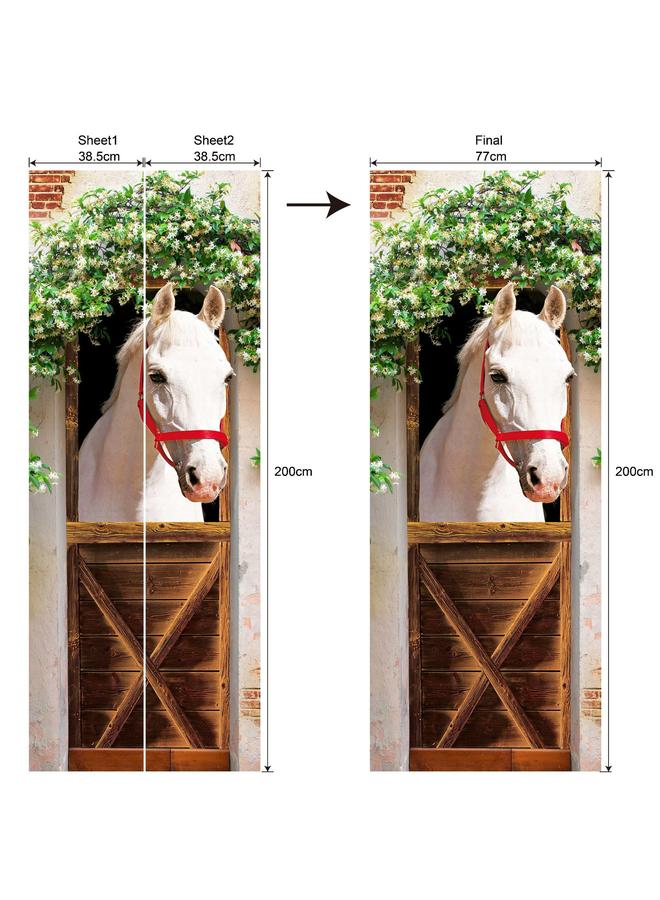 Bluejw European And American Landscape Movable Waterproof Bedroom Living Room Extension Simulation PVC Arched Door MT257-290 - Image 1