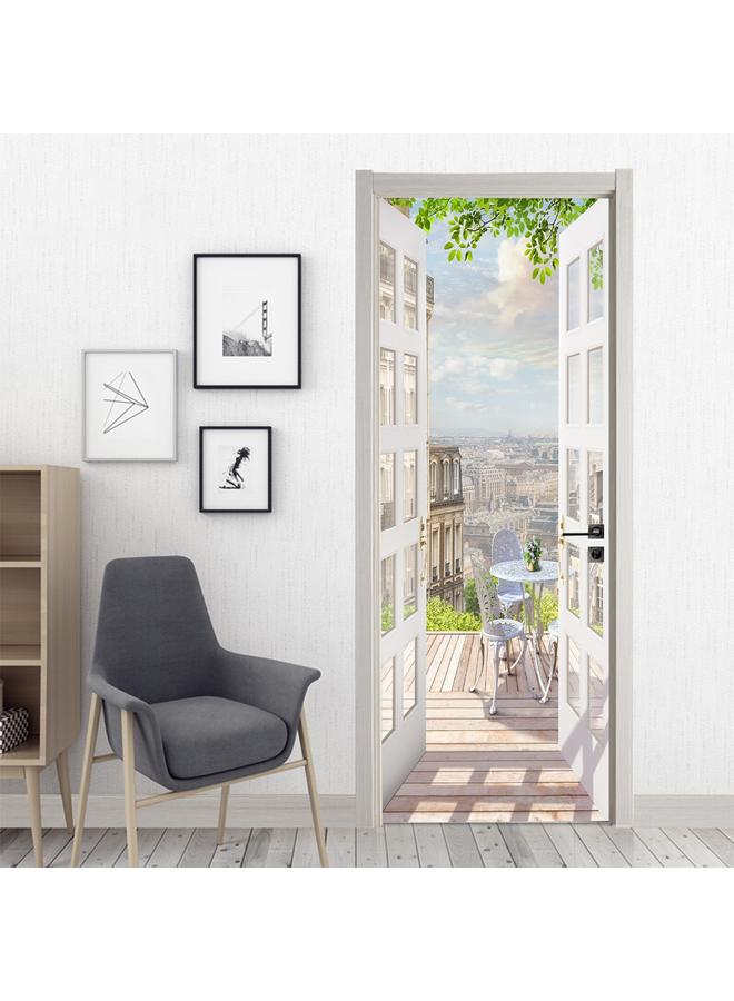 Bluejw European And American Landscape Movable Waterproof Bedroom Living Room Extension Simulation PVC Arched Door MT257-290 - Image 5