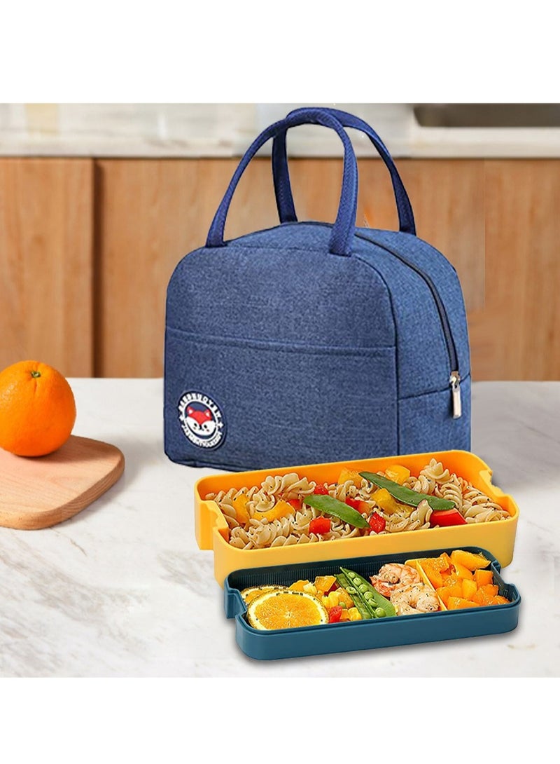 عربست صندوق غداء بينتو للأطفال والبالغين مع حاويات إعداد الوجبات بالملعقة والشوكة صندوق حاوية تخزين طعام آمن في الميكروويف لتخزين الطعام صندوق لحفظ السلطة لتعبئة الساندويتشات والوجبات الخفيفة للغداء - Image 3