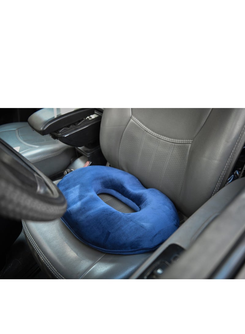 ماكس كمفورت وسادة طبيه للوقايه من آلام البواسيرعند الجلوس لفترات طويلة والحصول على راحة مثالية , مقعد من الميموري الامريكي عالي الجودة مع غطاء من القطيفة الناعمة الملمس القابل للغسل, لون اسود - Image 5