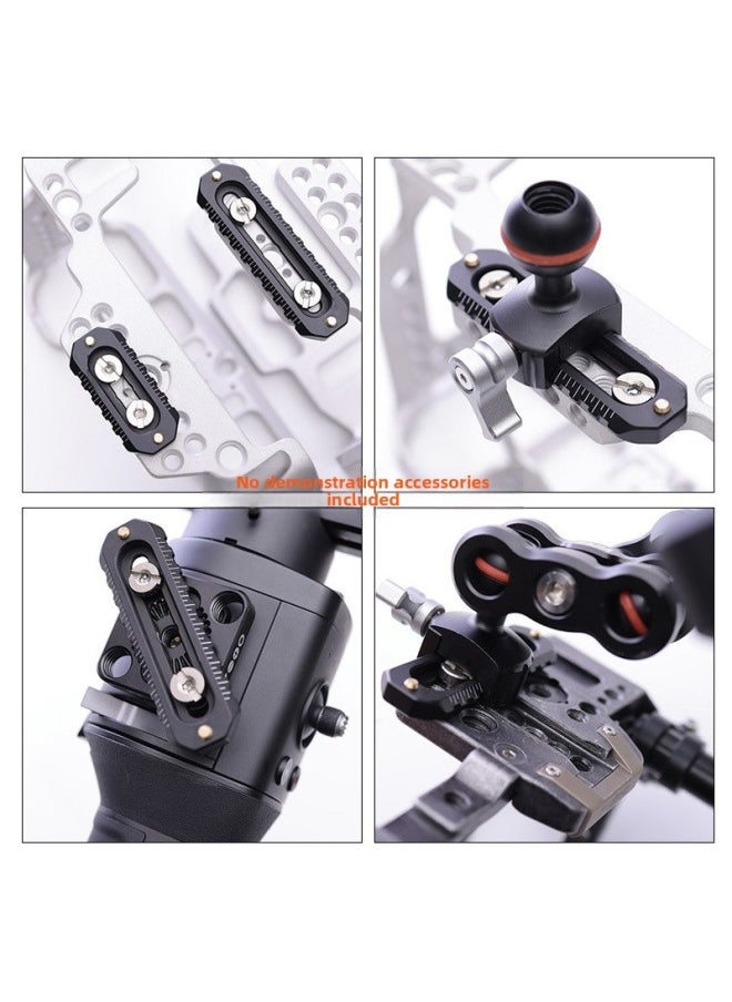 Generic Universal Thin Aluminum Alloy Slide Slide Double Head Anti-off Slip Anti-losing Bracket Accessories SLR Camera 1/4 Screw-Color:46 Sliders  - Image 5