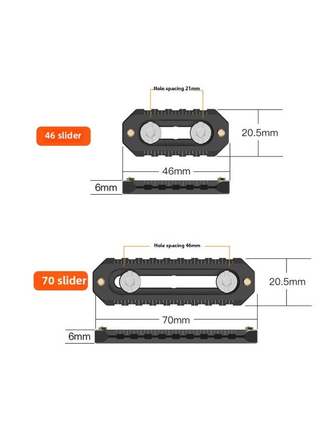 Generic Universal Thin Aluminum Alloy Slide Slide Double Head Anti-off Slip Anti-losing Bracket Accessories SLR Camera 1/4 Screw-Color:46 Sliders  - Image 3
