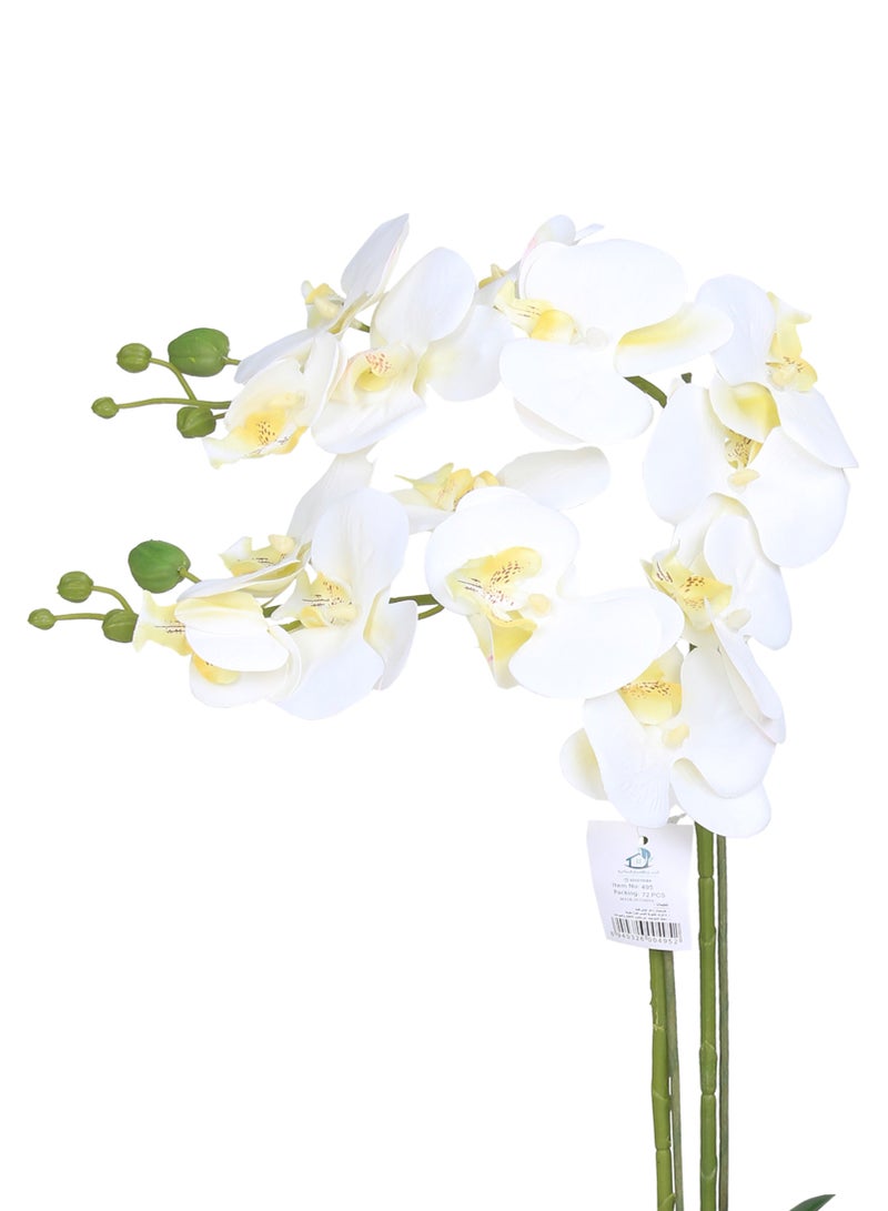 Lamasat Elegant white artificial orchid, adds a touch of sophistication and beauty to any space, with a luxurious white pot, 60 cm tall.  - Image 3
