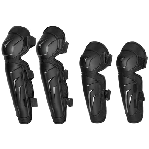 AIDY-PRO Motocross Knee Pads Motorcycle Elbow Pads, Adjustable Motorcycle Elbow Guards Leg Armor Protection, Crashproof Motocross Knee and Shin Guards for Men Dirt Bike Racing Protective Gear 4Pcs - Image 1