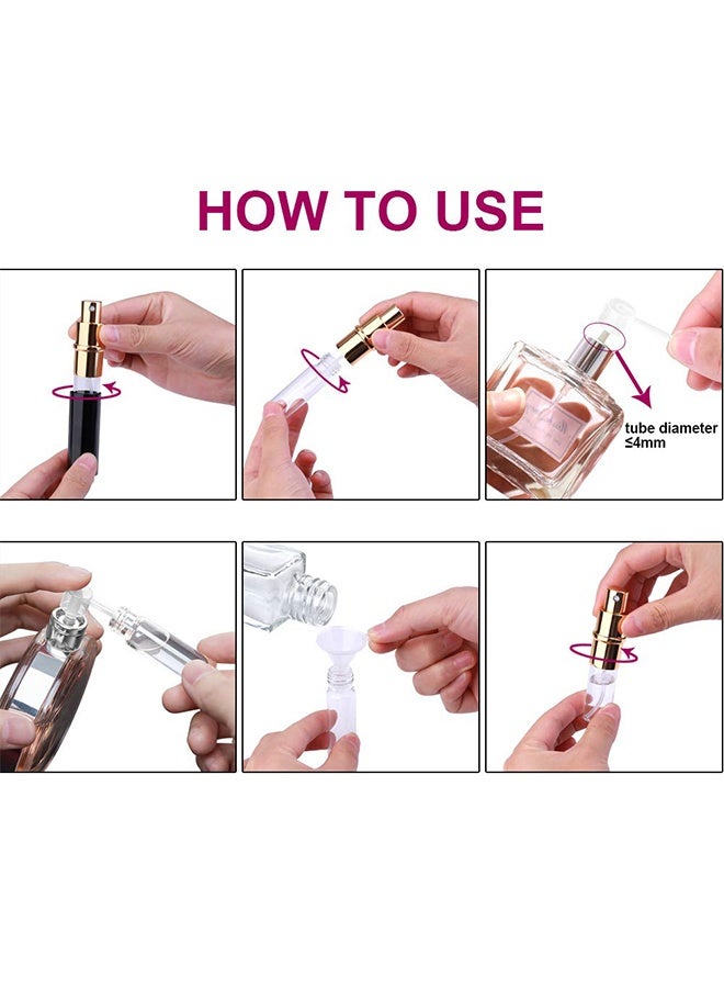 3 Pcs 5ml Refillable Travel Perfume Atomizer Bottles, Mini Portable Empty Spray Bottles with Funnel, for Perfume & Aftershave, in Pink, Silver & Purple - Image 3