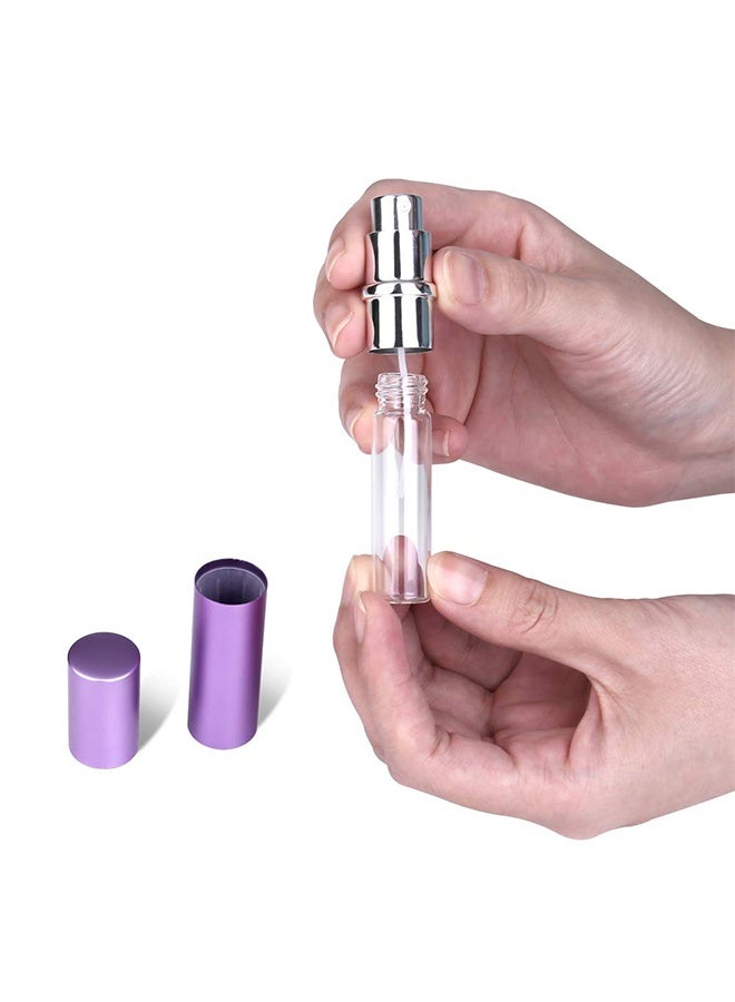 3 Pcs 5ml Refillable Travel Perfume Atomizer Bottles, Mini Portable Empty Spray Bottles with Funnel, for Perfume & Aftershave, in Pink, Silver & Purple - Image 2