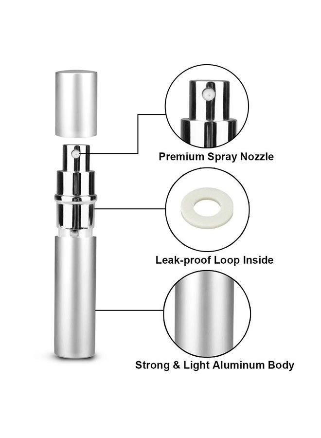 3 Pcs 5ml Refillable Travel Perfume Atomizer Bottles, Mini Portable Empty Spray Bottles with Funnel, for Perfume & Aftershave, in Pink, Silver & Purple - Image 5