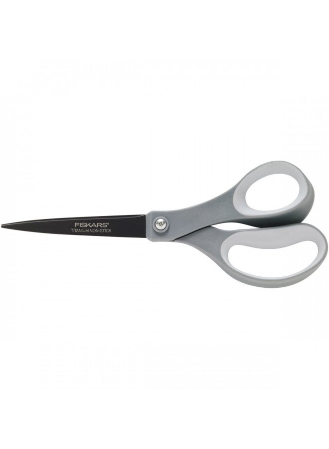 Fiskars 1541301001 Non-Stick Titanium Softgrip Scissors, 8" Length, 3 1/10" Cut - Image 1