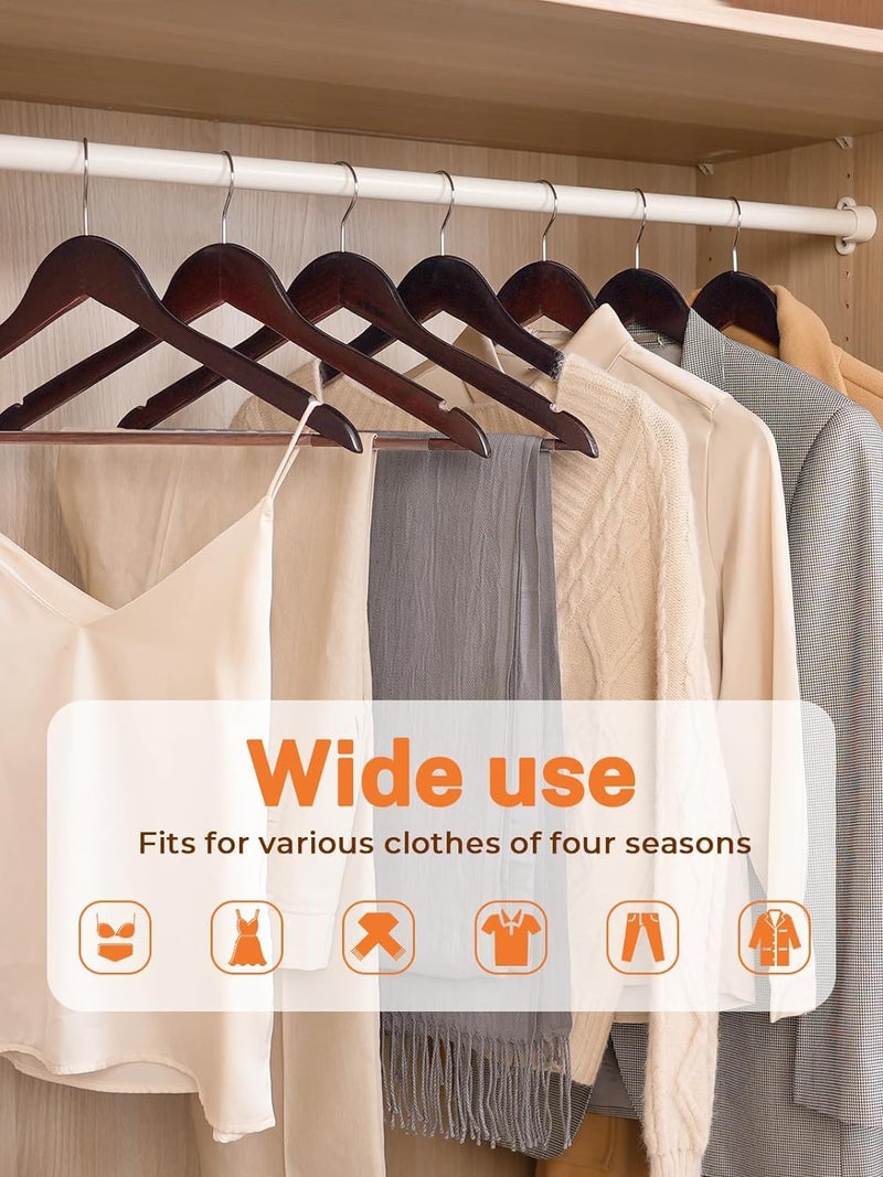 REVWD Wooden Suit Hangers with Non Slip Pants Bar Smooth Finish Solid Wood Coat Hanger with 360 Swivel Hook and Precisely Cut Notches for Camisole Jacket Pant Dress Clothes Hangers Walnut 36 - Image 4