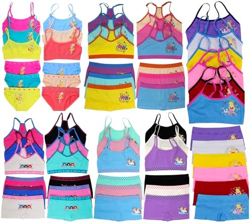 ToBeInStyle Girls' Pack of 6 Random Print Assortment Cami Top and Bottom Sets (12 Pieces) - S - Image 1