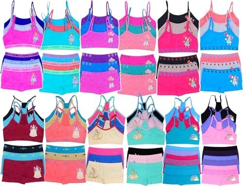 ToBeInStyle Girls' Pack of 6 Random Print Assortment Cami Top and Bottom Sets (12 Pieces) - S - Image 5