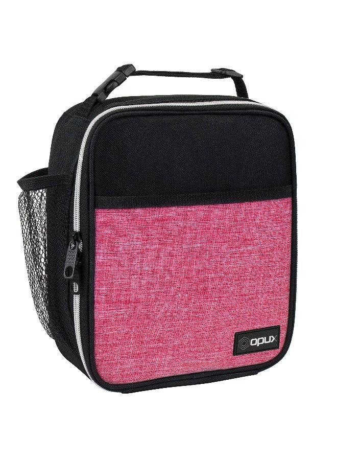 opux Premium Insulated Lunch Box, Soft School Lunch Bag for Girls Kids, Leakproof Small Lunch Pail Women Work, Reusable Compact Cooler Tote Lunchbox for Office Adult, Heather Pink - Image 1