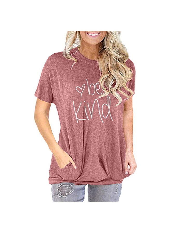 Ladies Pocket Jacket Letter Printing Loose Round Neck Short Sleeve T-shirt Outlet