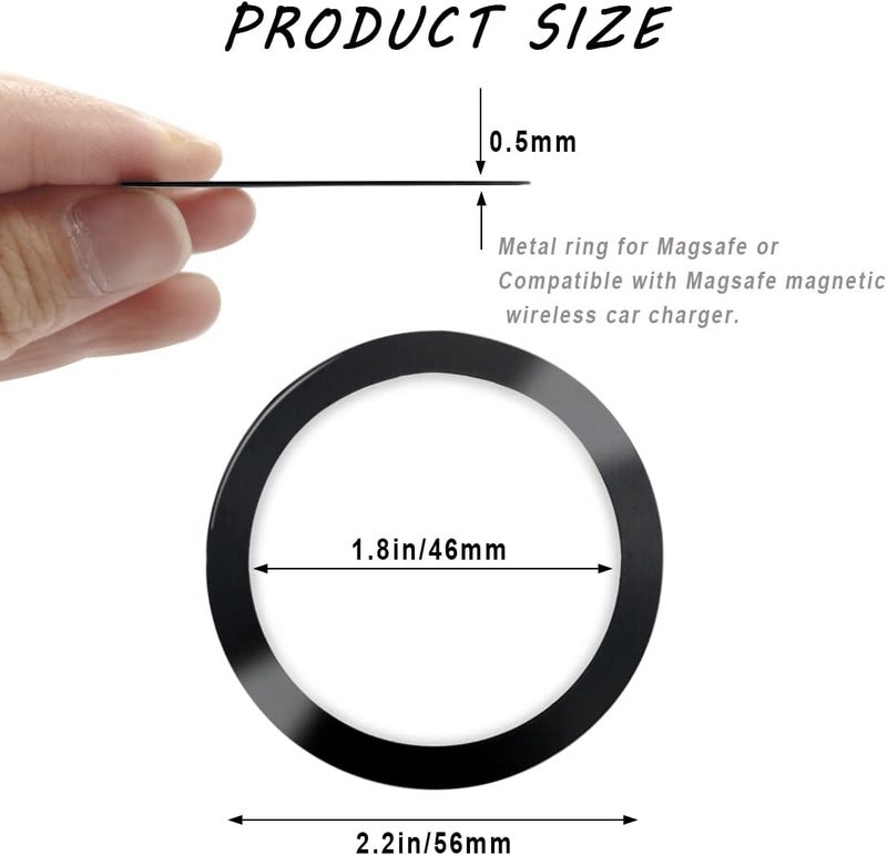 IOUALEY Multi-use well-engineered build 12 Pack Universal Metal Rings Compatible with MagSafe Magnetic Wireless Charger, Ultra Thin Rings Sticker Compatible with iPhone 15 14 13 12 Pro Mini Max Galaxy S21 Car Charger (NO Magnet), 2 Colors Easy daily handling design - Image 3