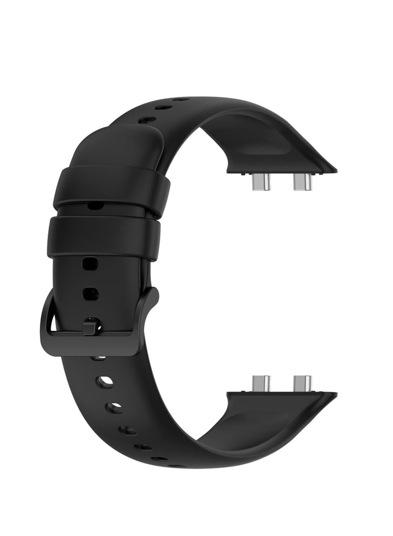 Replacement Silicone Wrist Watch Band Strap Compatible with OPPO Watch 3 Pro (Black) - Image 2
