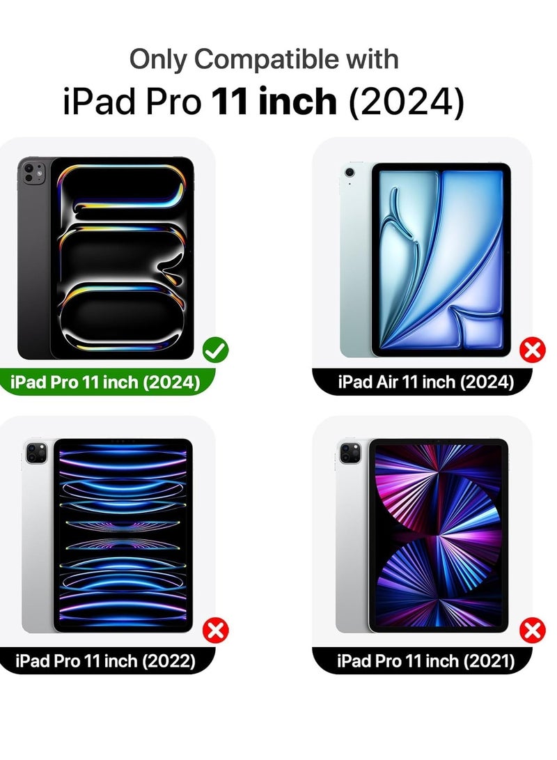 MIGOFAST IPad Pro 11 Inch Case 2024 M4 with Pencil Holder  Trifold Stand with TPU Back Shockproof AND Support Apple Pencil Pro/USB-C Brown - Image 2