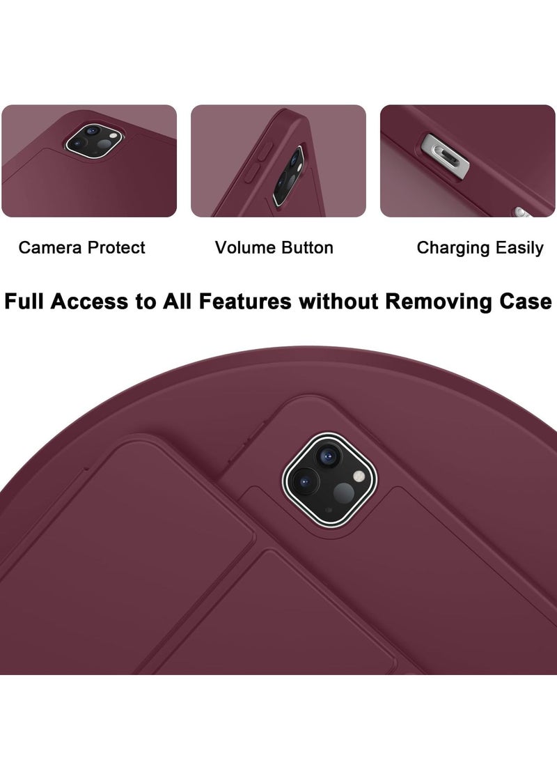 MIGOFAST IPad Pro 11 Inch Case 2024 M4 with Pencil Holder  Trifold Stand with TPU Back Shockproof AND Support Apple Pencil Pro/USB-C Brown - Image 3