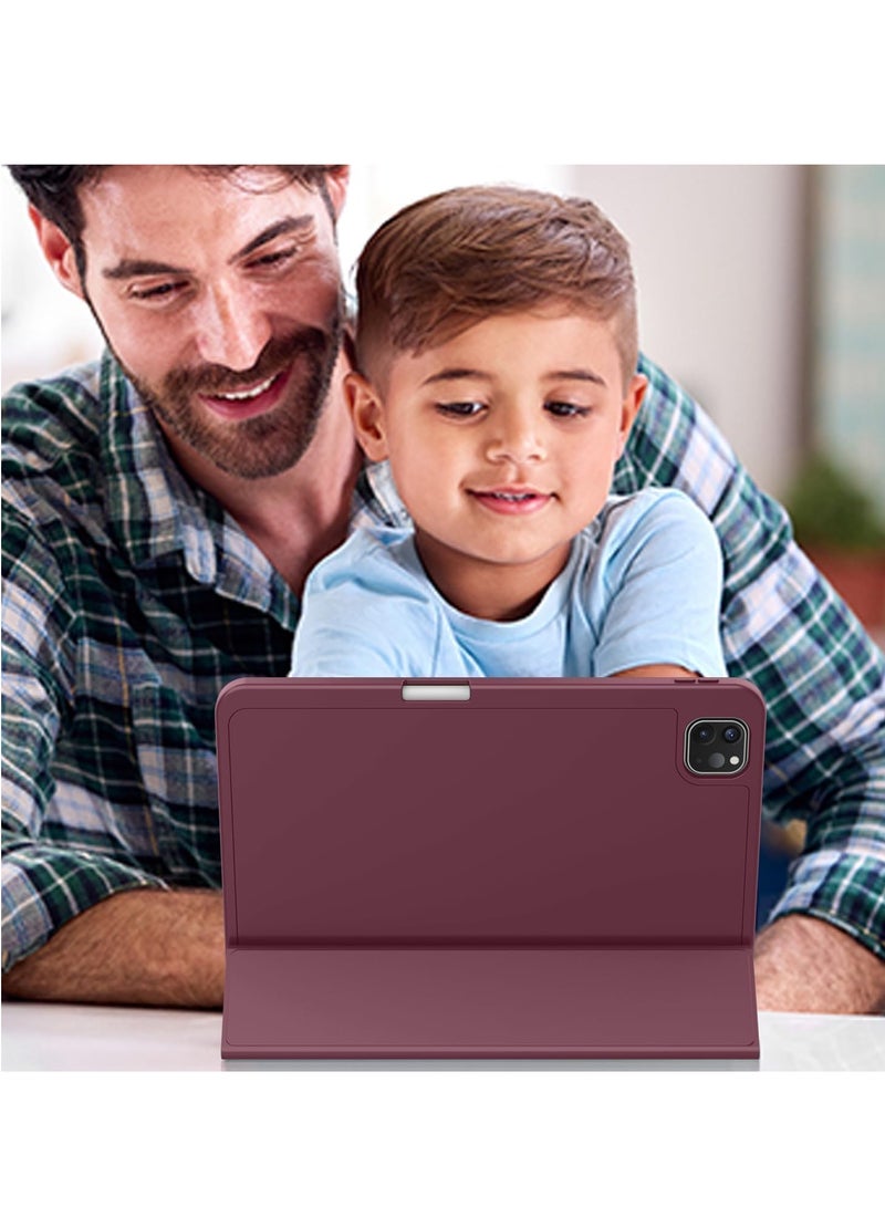 MIGOFAST IPad Pro 11 Inch Case 2024 M4 with Pencil Holder  Trifold Stand with TPU Back Shockproof AND Support Apple Pencil Pro/USB-C Brown - Image 4