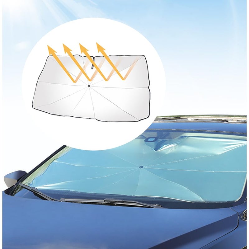 carleef Car Windshield Sun Shade,Foldable Car Shade Umbrella for Blocking Sunlight & Insulating Heat,Portable Windshield Cover Sun Shades Cars Interior Accessories for Cars SUVs - Image 3