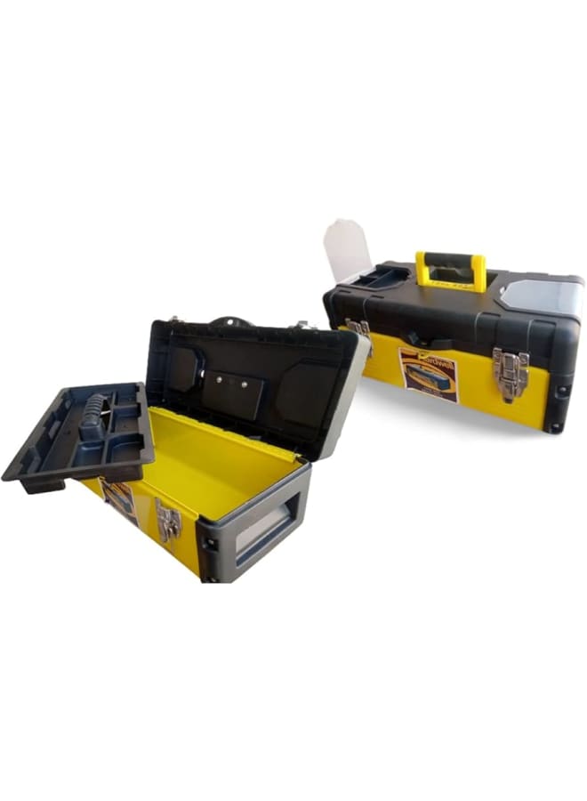 LANLONG Lanlong Heavy Duty Metal Tool Bag with Plastic Lid 17 Inch Locking Place  - Image 2