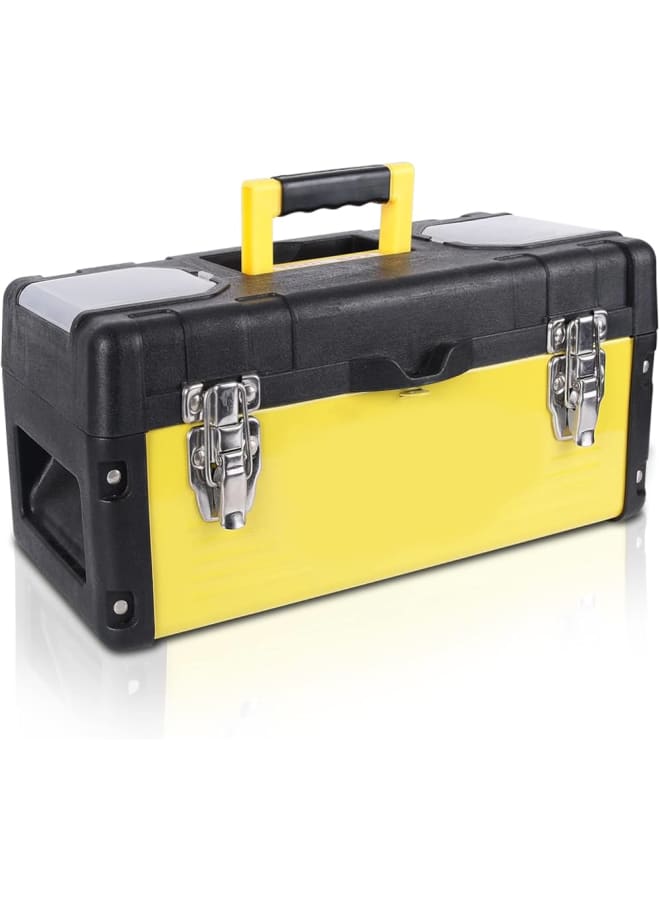 LANLONG Lanlong Heavy Duty Metal Tool Bag with Plastic Lid 17 Inch Locking Place  - Image 1